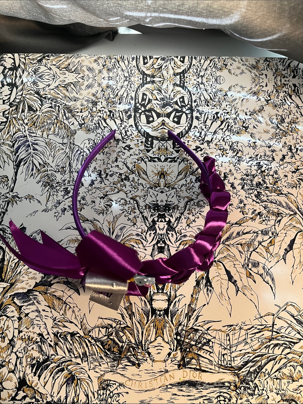 Handmade Purple Bow Headband with Bunny Accent - Picture 3 of 3